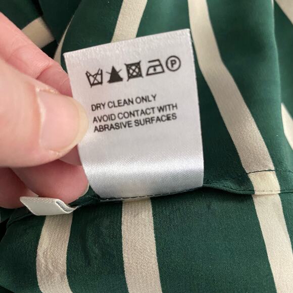 Whistles Size 2 Border Stripe Dress Silk Twist Back Fit & Flare V Neck - Picture 7 of 7